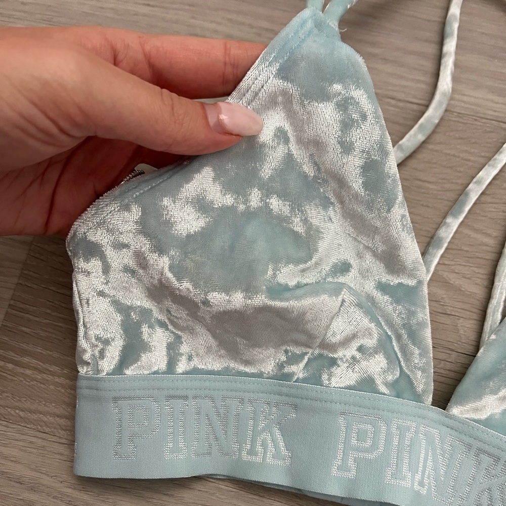 VS Pink Crushed Velvet Bralette - Picture 4 of 6